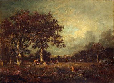 Landschaft mit Kühen von Jules Dupré